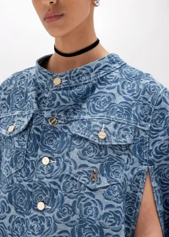 JACQUARD ROSE PRINT CAPE