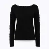 JACQUARD SWEATER WITH ROSE DESIGN
