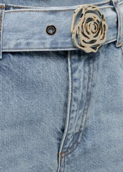 Jeans in denim with rhinestones