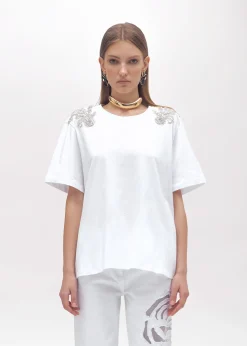 JERSEY T-SHIRT WITH FLORAL PATCH