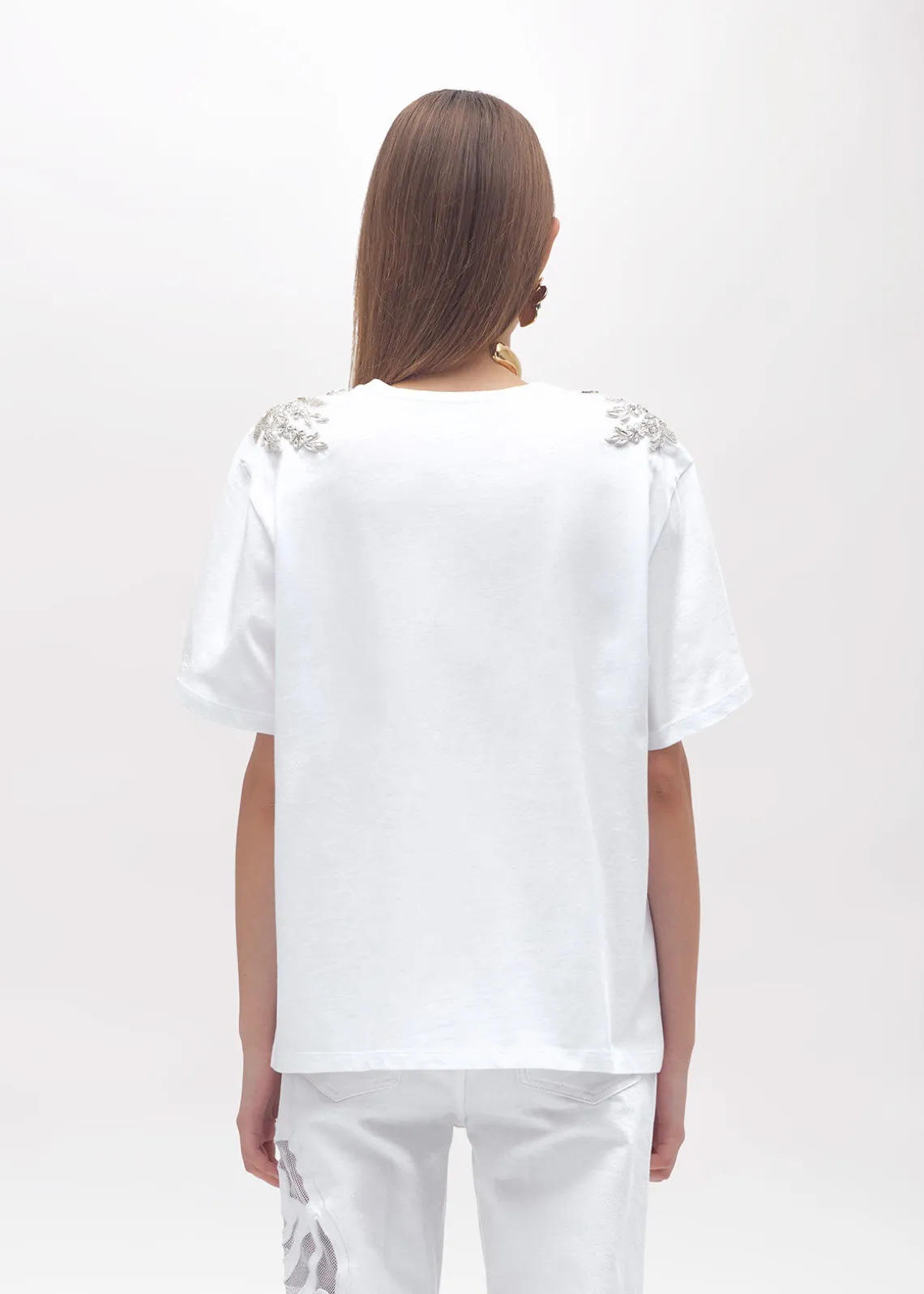 JERSEY T-SHIRT WITH FLORAL PATCH