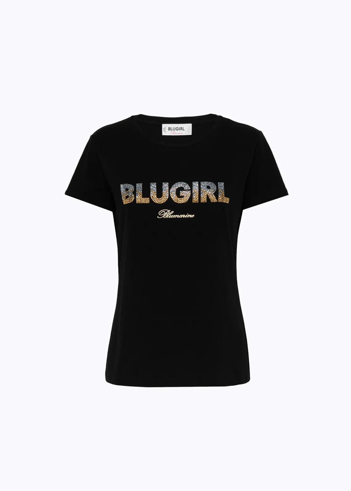 Jersey T-shirt with studs and logo