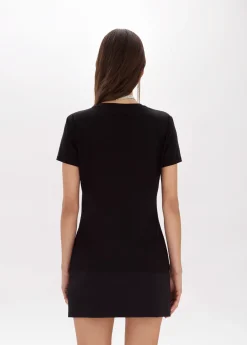 Jersey T-shirt with studs and logo
