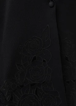KNIT BLAZER WITH ROSE EMBROIDERY