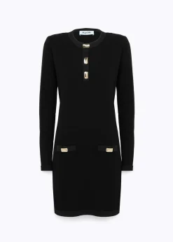 KNIT DRESS WITH JEWEL BUTTONS