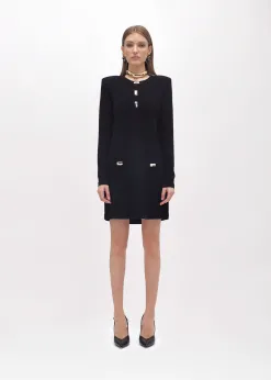 KNIT DRESS WITH JEWEL BUTTONS