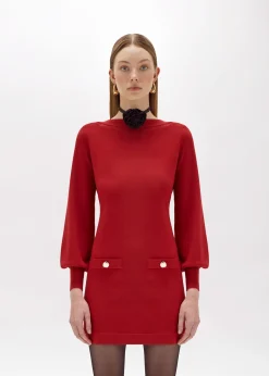 KNIT MINI DRESS WITH BUTTONS