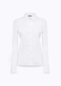 KNIT SHIRT WITH ROSE EMBROIDERY