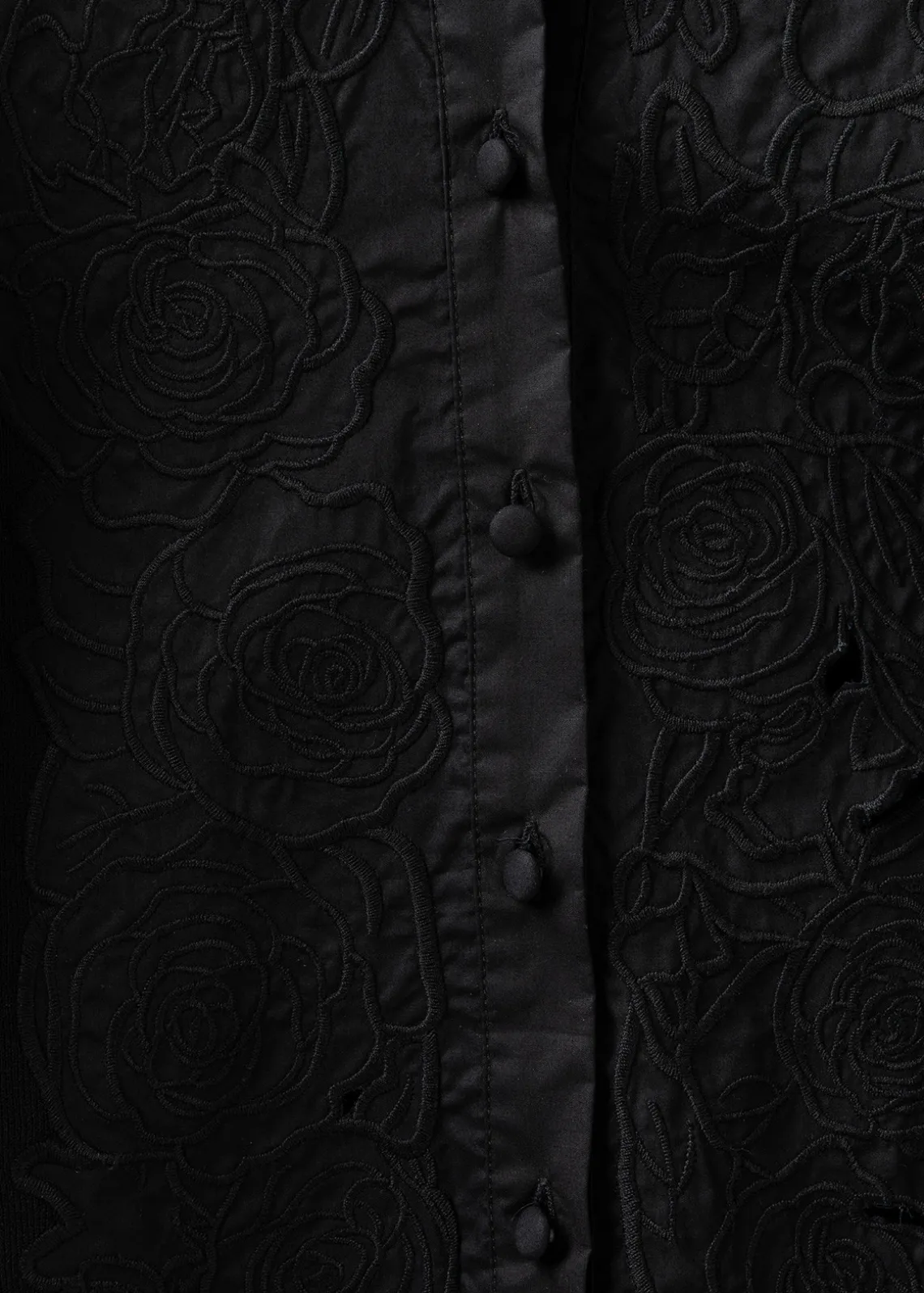 KNIT SHIRT WITH ROSE EMBROIDERY