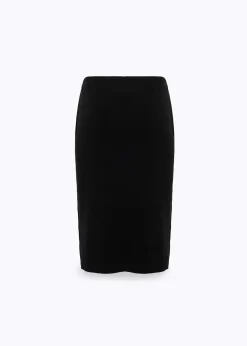 KNIT SKIRT WITH FLORAL EMBROIDERY