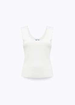 KNIT TOP WITH SCALLOPED EDGES