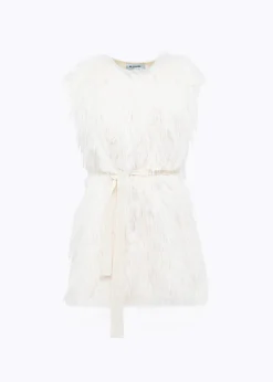 KNIT VEST FAUX FUR