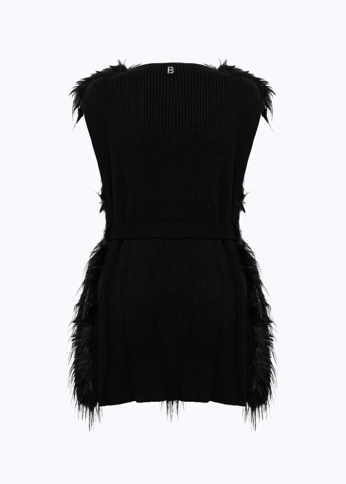 KNIT VEST FAUX FUR