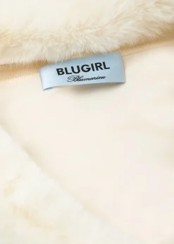 KNITTED CARDIGAN WITH COLLAR IN FAUX FUR