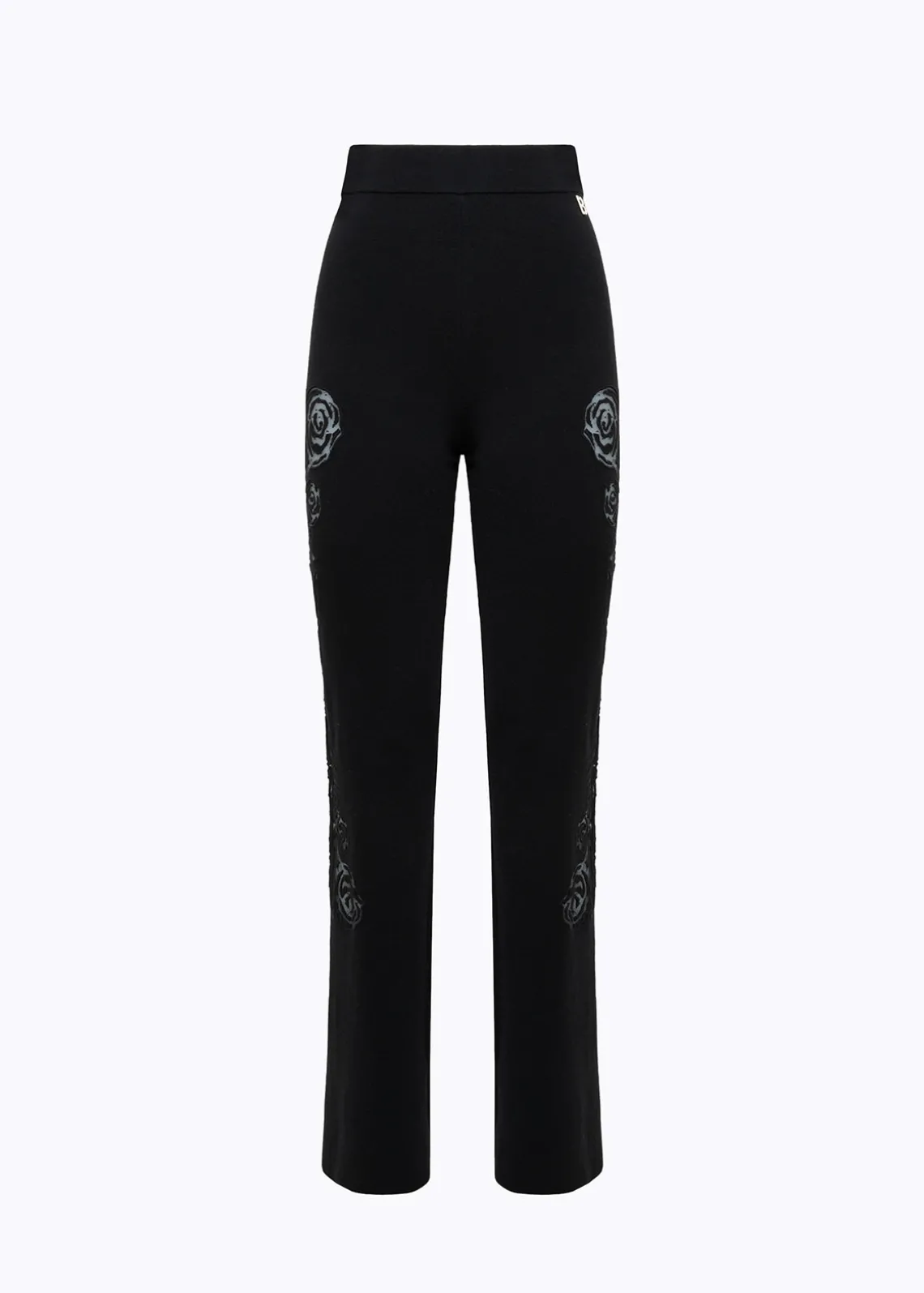 KNITTED PANTS WITH ROSES IN TULLE