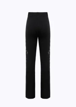 KNITTED PANTS WITH ROSES IN TULLE