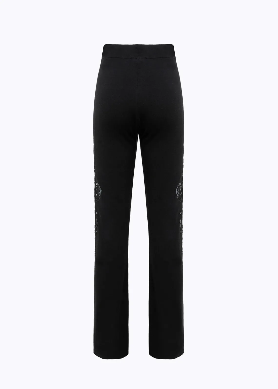 KNITTED PANTS WITH ROSES IN TULLE