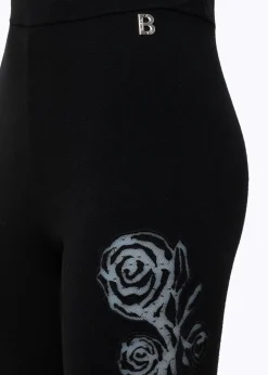 KNITTED PANTS WITH ROSES IN TULLE