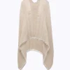 KNITTED PONCHO WITH LOGO