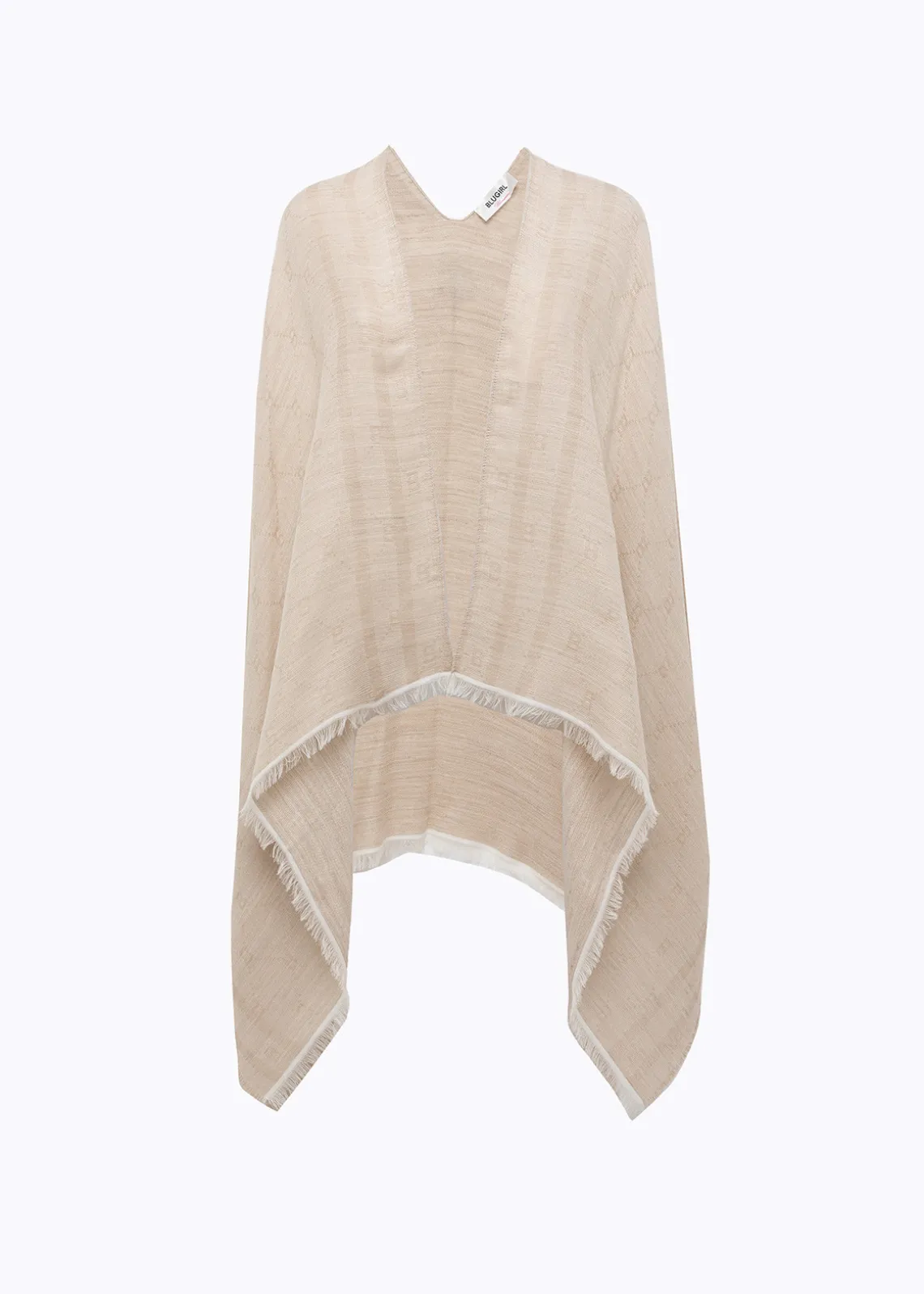 KNITTED PONCHO WITH LOGO