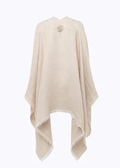 KNITTED PONCHO WITH LOGO
