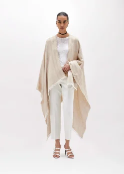 KNITTED PONCHO WITH LOGO