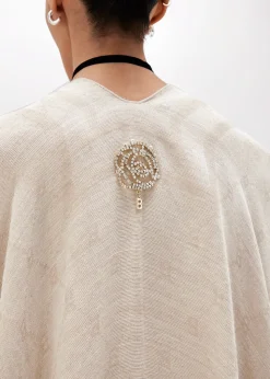 KNITTED PONCHO WITH LOGO