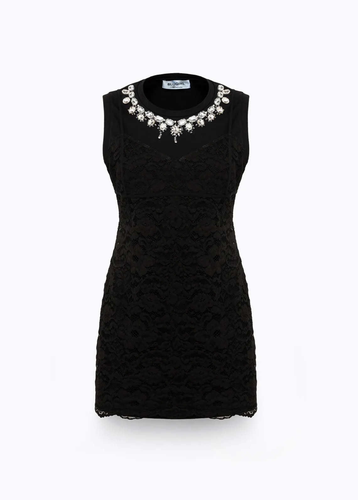 LACE DRESS AND TOP IN JERSEY WITH EMBROIDERY