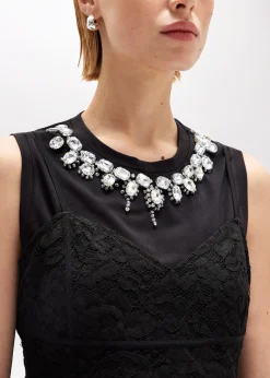 LACE DRESS AND TOP IN JERSEY WITH EMBROIDERY