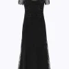 LACE MIDI DRESS WITH EMBROIDERY