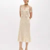 LACE MIDI DRESS WITH EMBROIDERY