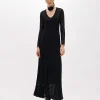 LACE STITCH LONG DRESS WITH EMBROIDERY