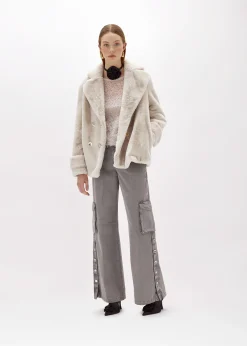 LACE STITCH SWEATER WITH EMBROIDERY