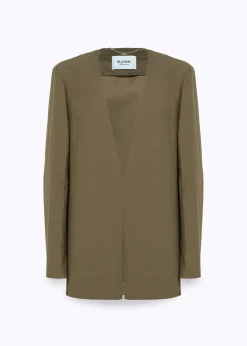 LINEN BLEND OVERSIZED BLAZER JACKET