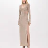 Long dress in tulle with rhinestones