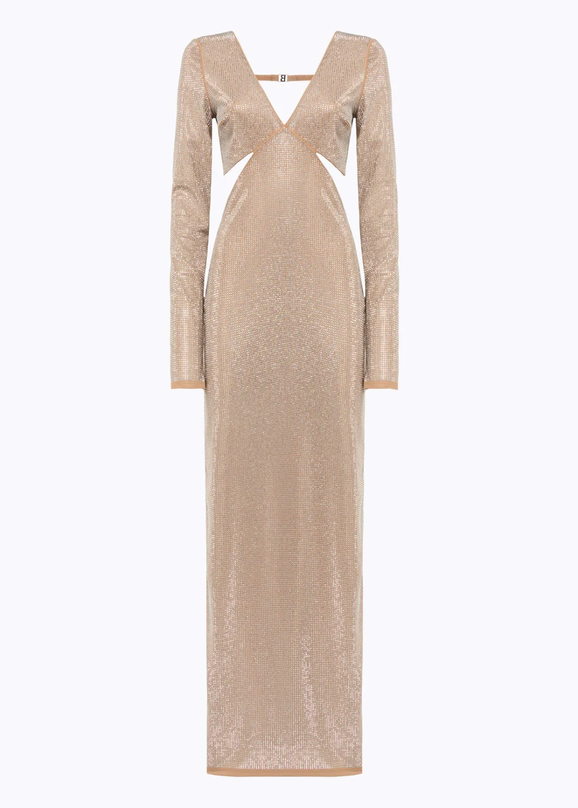 Long dress in tulle with rhinestones