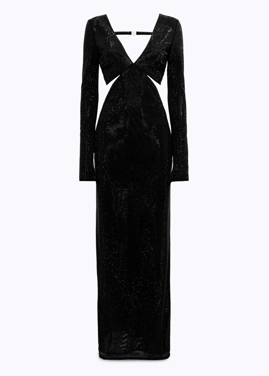 Long dress in tulle with rhinestones