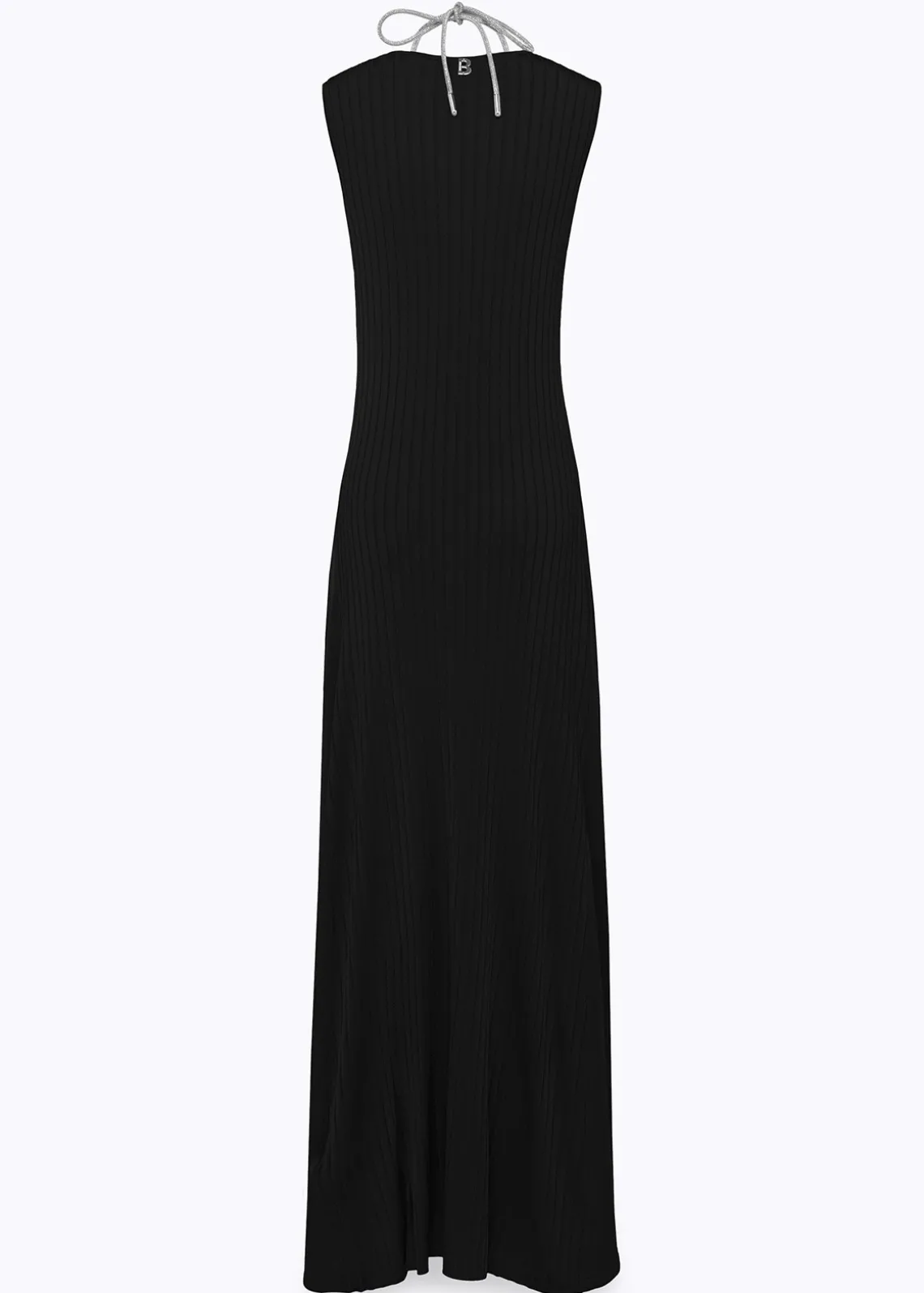LONG DRESS WITH DRAPED DETAILS AND NECKLACE