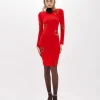 LONGUETTE DRESS WITH TULLE ROSES