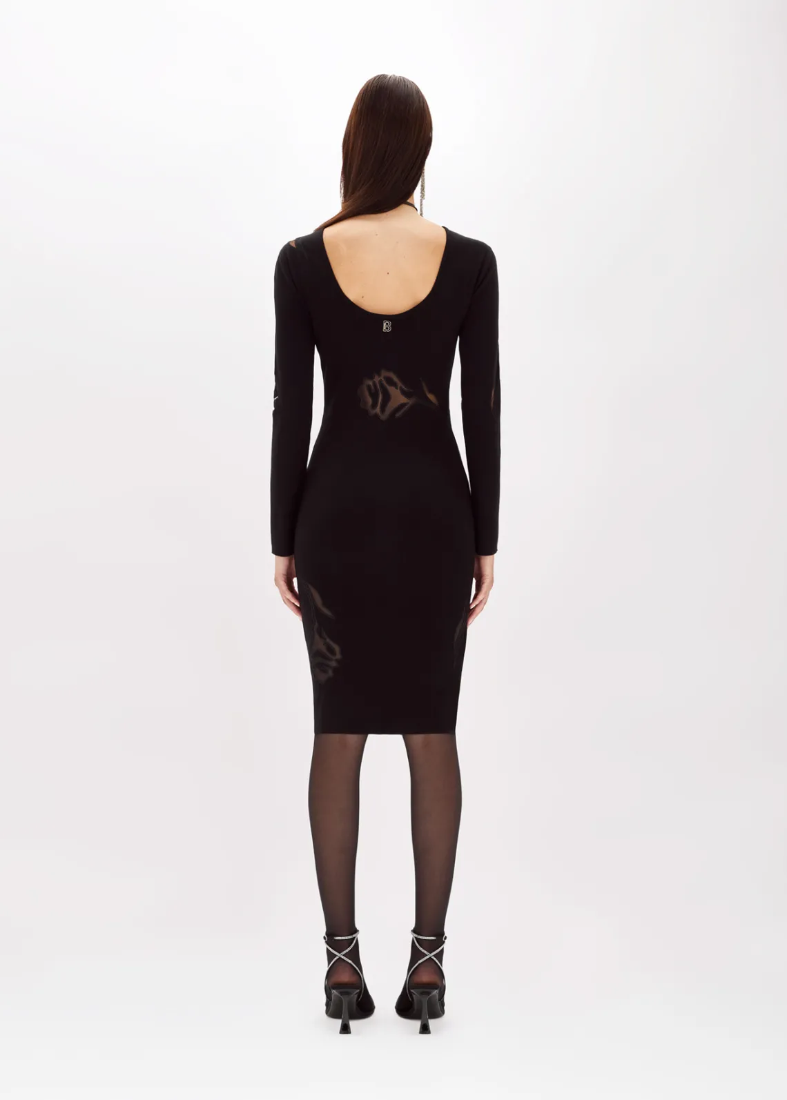 LONGUETTE DRESS WITH TULLE ROSES