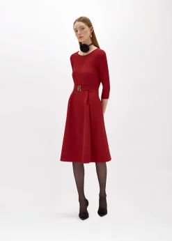 MIDI DRESS IN STRETCH CRÊPE