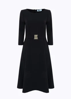 MIDI DRESS IN STRETCH CRÊPE