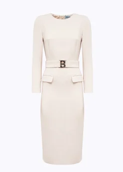 MIDI DRESS IN STRETCH WOOL CADY