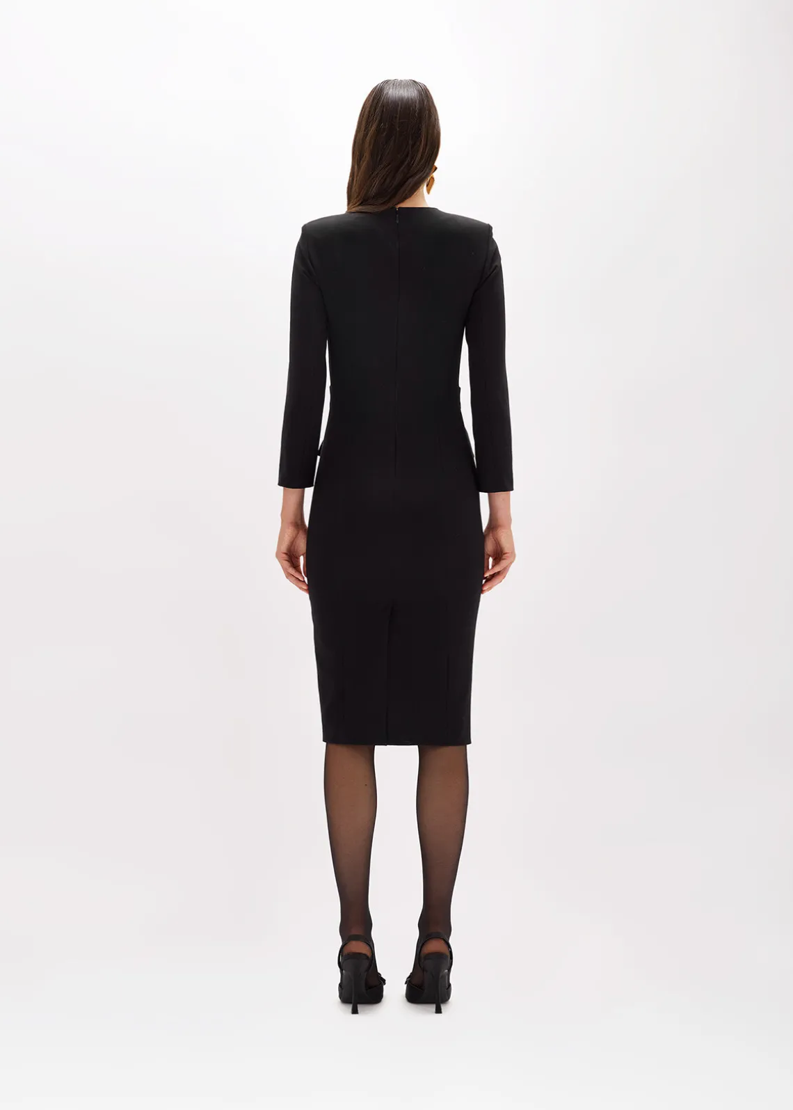 MIDI DRESS IN STRETCH WOOL CADY
