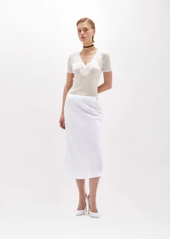 MIDI SKIRT IN LINEN BLEND