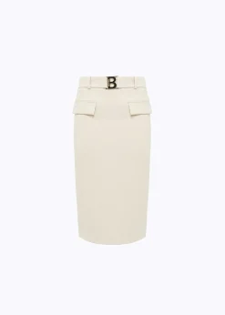 MIDI SKIRT IN STRETCH WOOL CADY