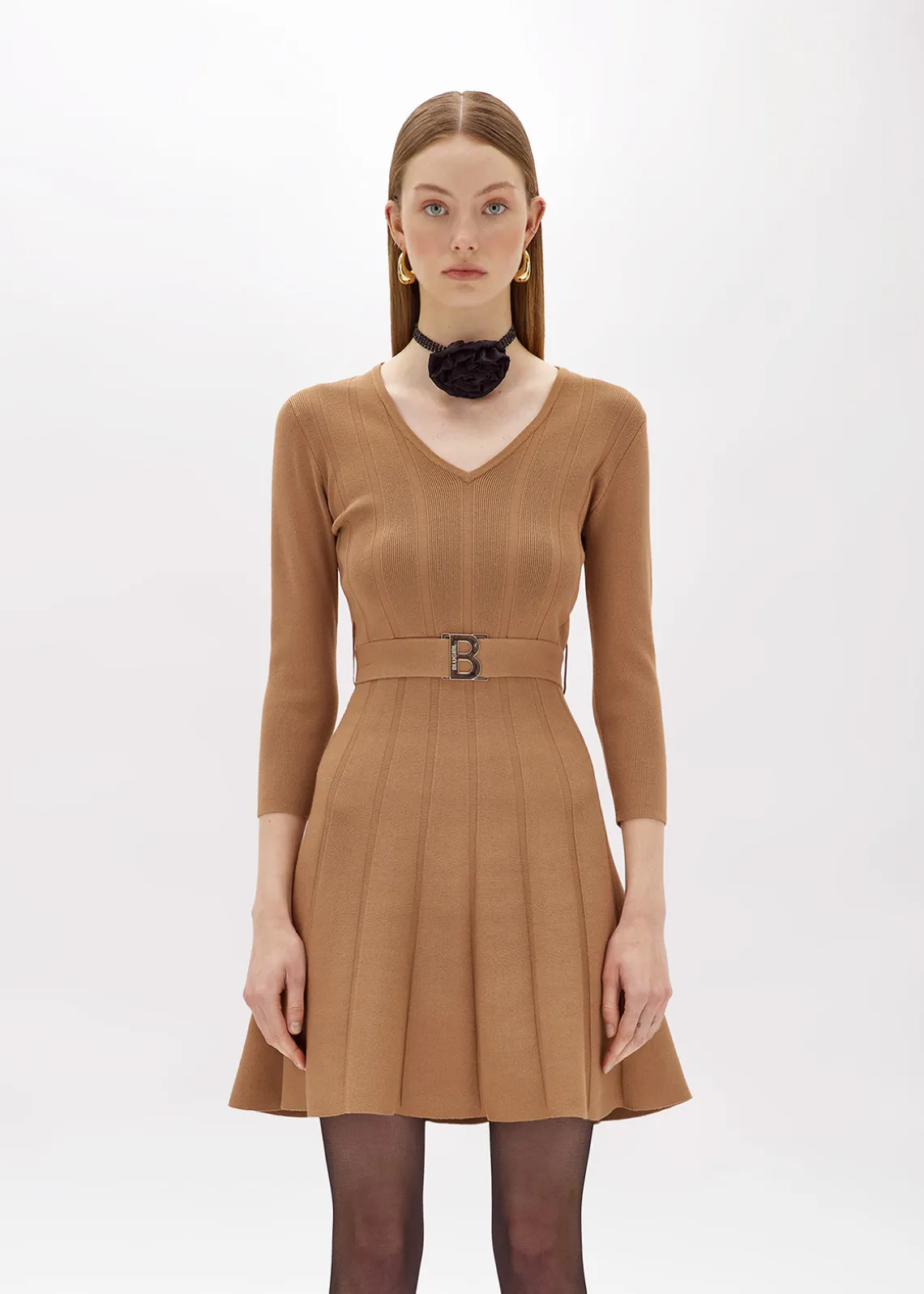 MINI DRESS IN STRETCH VISCOSE