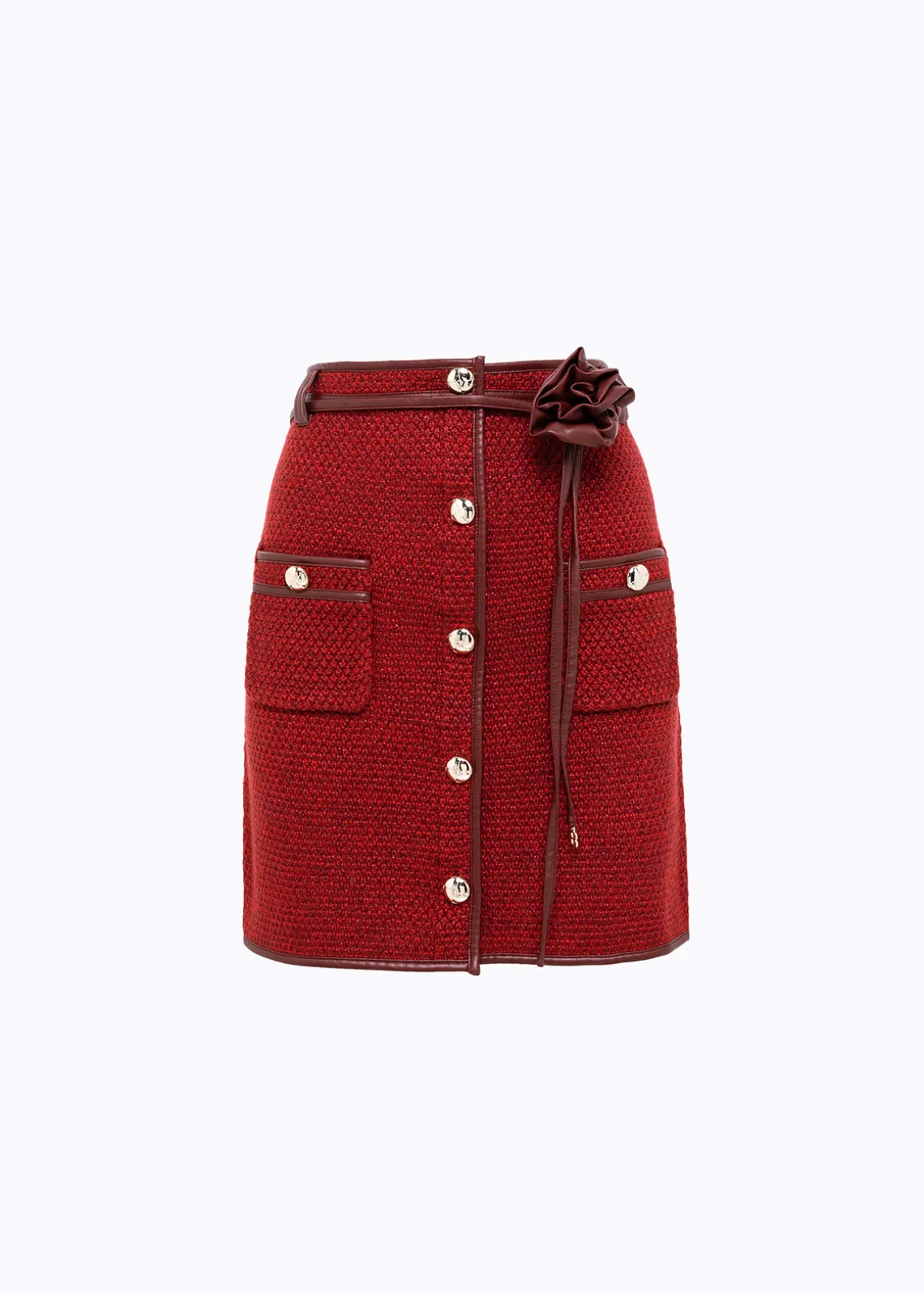 MINI SKIRT IN BOUCLÉ YARN WITH BELT
