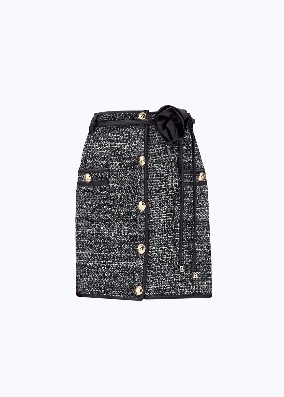 MINI SKIRT IN BOUCLÉ YARN WITH BELT
