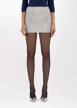 MINI SKIRT WITH CRYSTAL EMBROIDERY